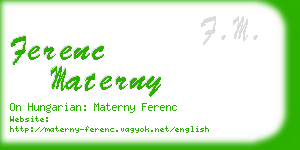 ferenc materny business card